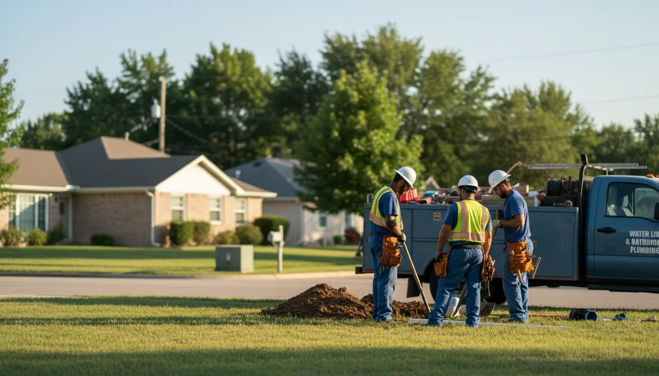 Residential water line and bathroom plumbing service in Broadbent, OR